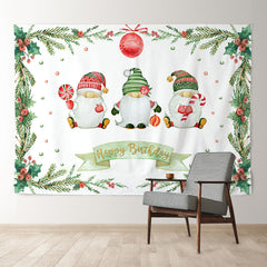 Aperturee - Santa Dolls Green Tree Christmas Birthday Backdrop