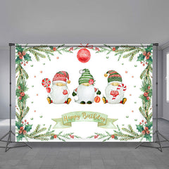 Aperturee - Santa Dolls Green Tree Christmas Birthday Backdrop