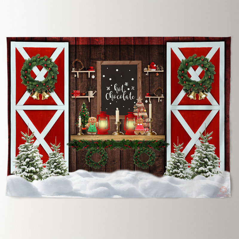 Aperturee - Snow White Cowboy Theme Merry Christmas Backdrop