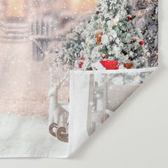 Aperturee - Snowman Sled Outdoor Trees Christmas Backdrop