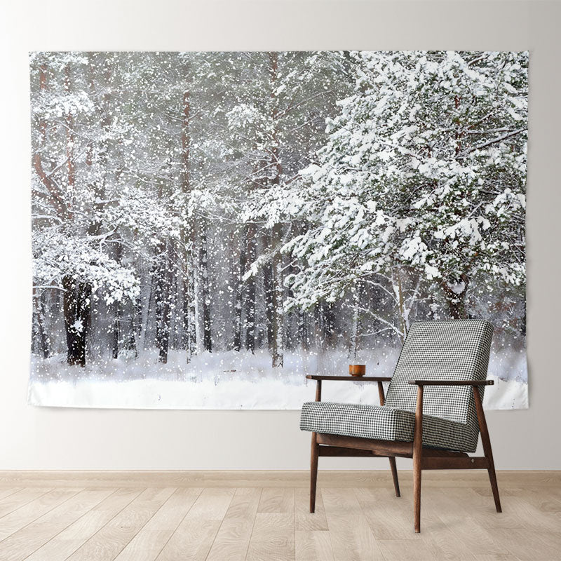 Aperturee - Snowy Winter Forest Peaceful Christmas Backdrop