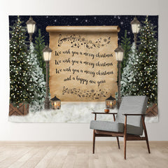 Aperturee - Song Lyrics Snowy Night Merry Christmas Backdrop