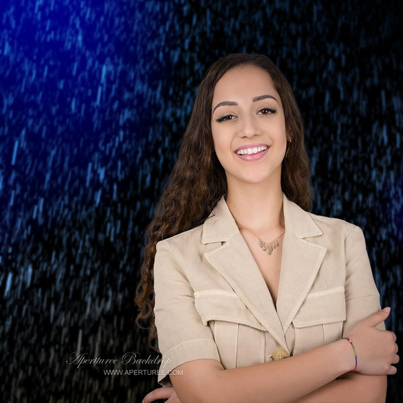 Aperturee - Sprinkle Blue Light Raindrop Photography Backdrop