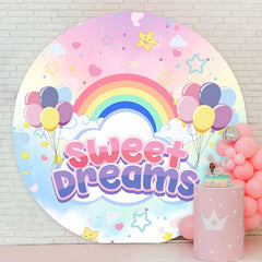 Aperturee - Sweet Dreams Ballon Round Pink Birthday Backdrop