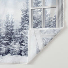 Aperturee - White Window Forest Snowy Winter Scene Backdrop