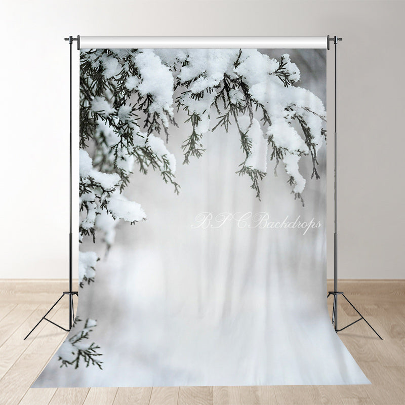 Aperturee - Winter Christmas Portrait Snow Photography Backdrop