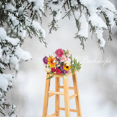 Aperturee - Winter Christmas Portrait Snow Photography Backdrop