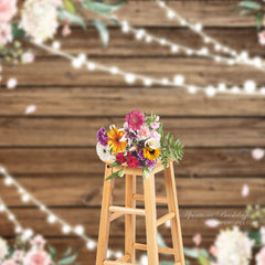 Aperturee - Wood Light Flower Portrait Photography Backdrops