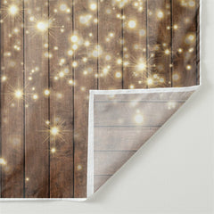 Aperturee - Wood Light Spot Glitter Winter Christmas Backdrop